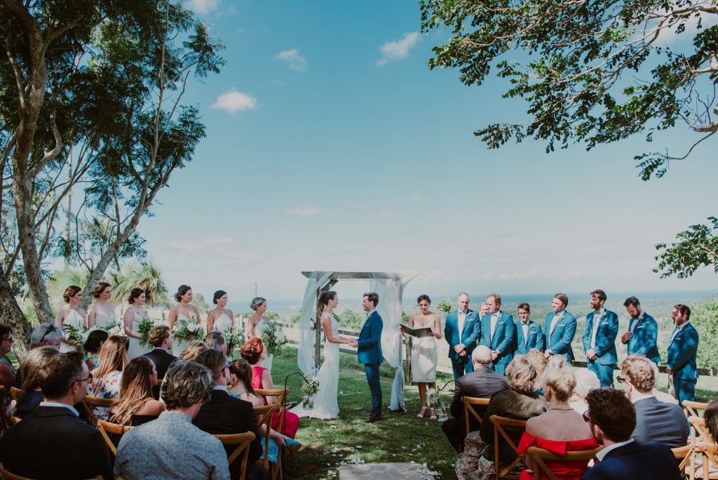 Wedding ceremony, Byron View Farm