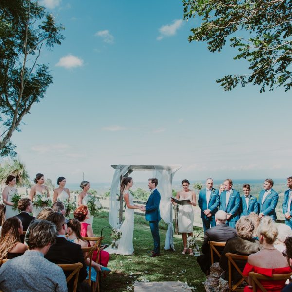 Wedding ceremony, Byron View Farm
